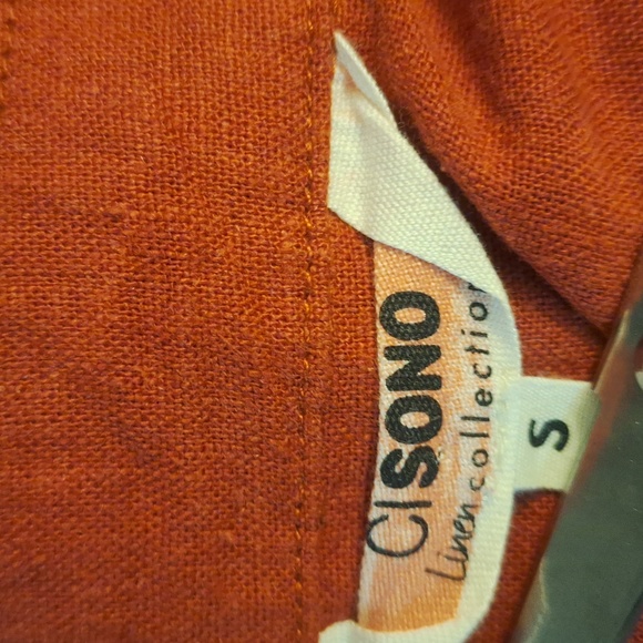 Cisono Linen Collection Tarra Cotta Colored Cropped Jacket.      Size Small - Picture 6 of 6